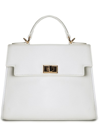 Біла шкіряна маленька жіноча сумка