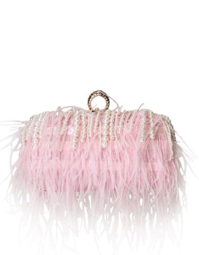 Розовая текстильная маленькая женская сумка
