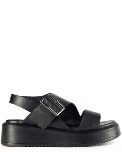 Черные кожаные сандалии