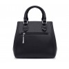 Чорна шкіряна «еко» велика жіноча сумка