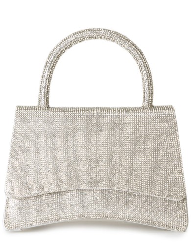 Серебряная текстильная маленькая женская сумка