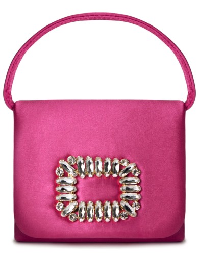 Розовая текстильная маленькая женская сумка