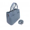 Блакитна шкіряна середня жіноча сумка