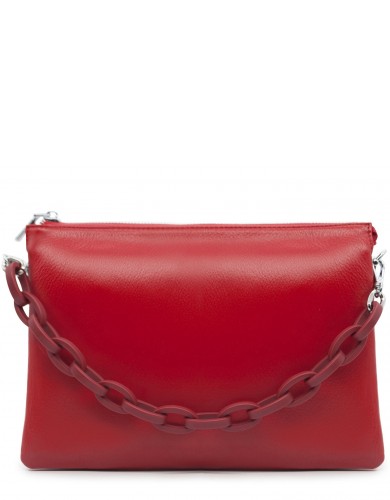 Червона шкіряна маленька жіноча сумка