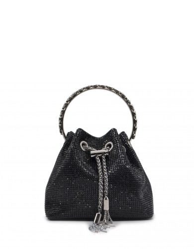 Чорна текстильна маленька жіноча сумка