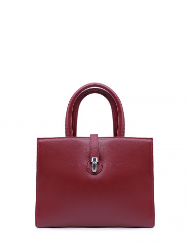 Червона шкіряна середня жіноча сумка
