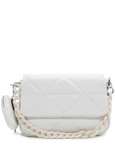 Біла шкіряна «еко» маленька жіноча сумка