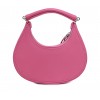 Рожева шкіряна «еко» маленька жіноча сумка