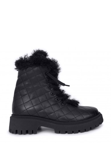 Чорні шкіряні  зимові черевики