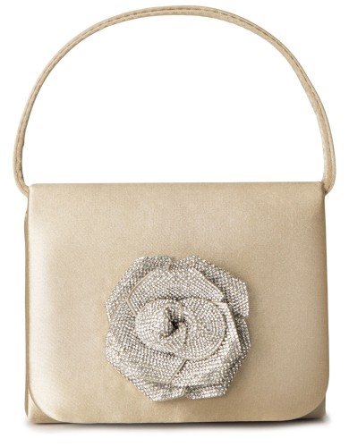 Золота текстильна маленька жіноча сумка