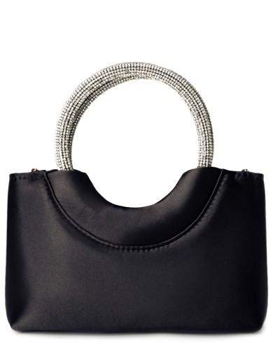 Черная текстильная маленькая женская сумка