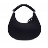 Чорна шкіряна «еко» маленька жіноча сумка
