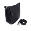 Чорна шкіряна маленька жіноча сумка