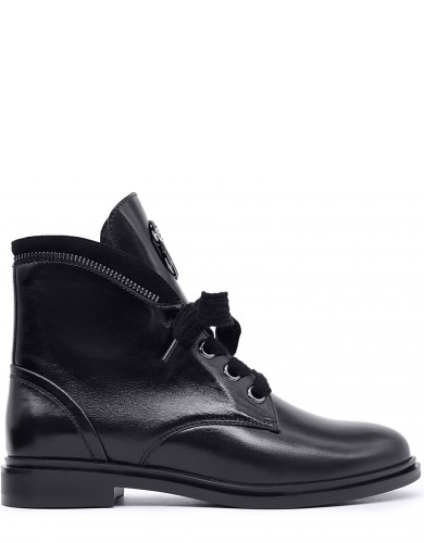 Черные кожаные демисезонные ботинки