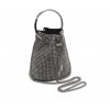 Срібна текстильна маленька жіноча сумка