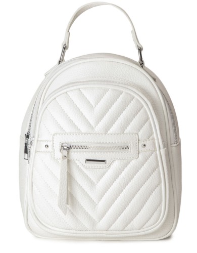 Белый кожаный «эко» рюкзак