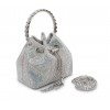 Срібна текстильна маленька жіноча сумка