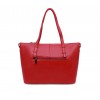 Червона шкіряна велика жіноча сумка