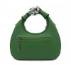 Зелена шкіряна «еко» маленька жіноча сумка