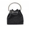 Чорна текстильна маленька жіноча сумка