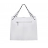 Біла шкіряна велика жіноча сумка