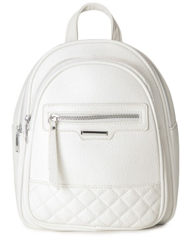 Белый кожаный «эко» рюкзак
