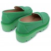 Зелені шкіряні літні туфлі