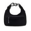 Чорна шкіряна «еко» маленька жіноча сумка