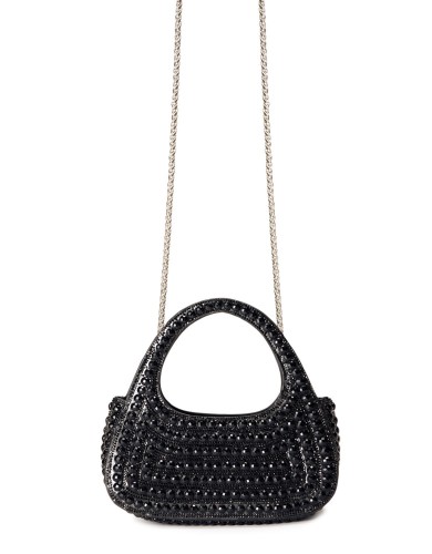 Черная текстильная маленькая женская сумка