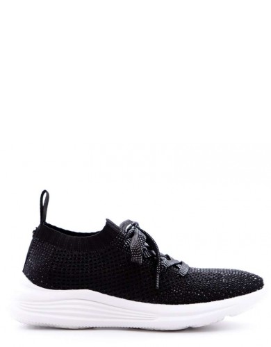 Черные текстильные летние кроссовки