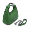 Зелена шкіряна «еко» маленька жіноча сумка