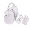 Біла шкіряна «еко» маленька жіноча сумка