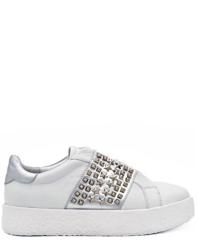 Белые кожаные демисезонные кеды