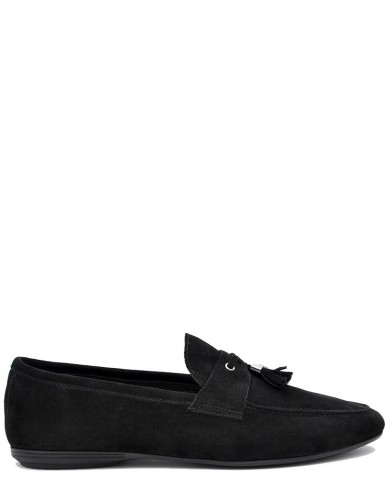 Черные замшевые демисезонные  лоферы