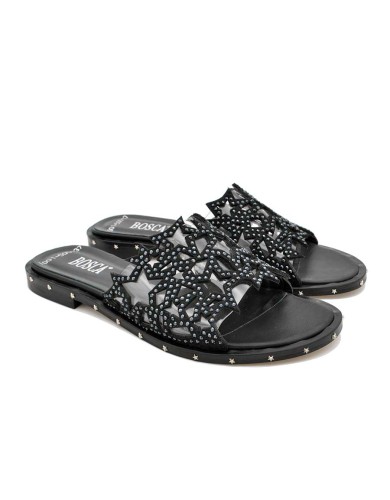 Черные кожаные летние шлепанцы