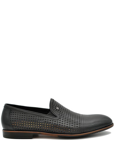 Черные кожаные летние туфли