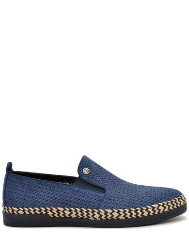 Синие замшевые демисезонные  слипоны