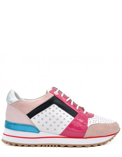 Різнокольорові  шкіряні демісезонні кросівки