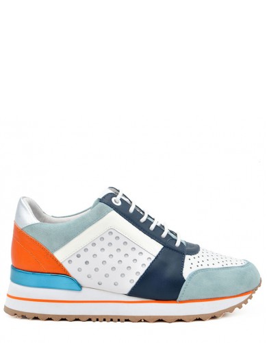 Різнокольорові  шкіряні демісезонні кросівки