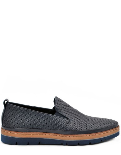 Сині шкіряні демісезонні сліпони