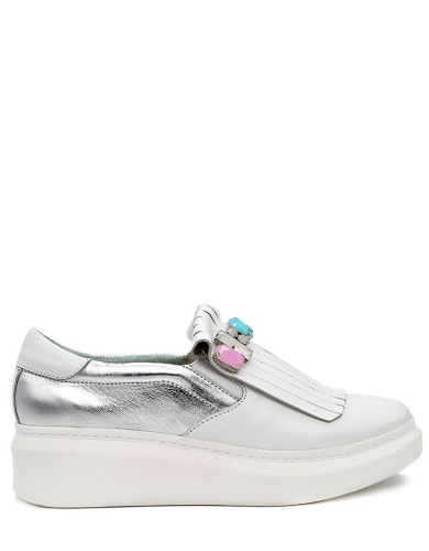 Різнобарвні шкіряні демісезонні сліпони