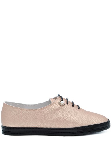 Розовые кожаные демисезонные кеды