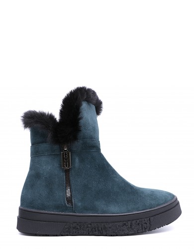 Зелені замшеві  зимові кеди