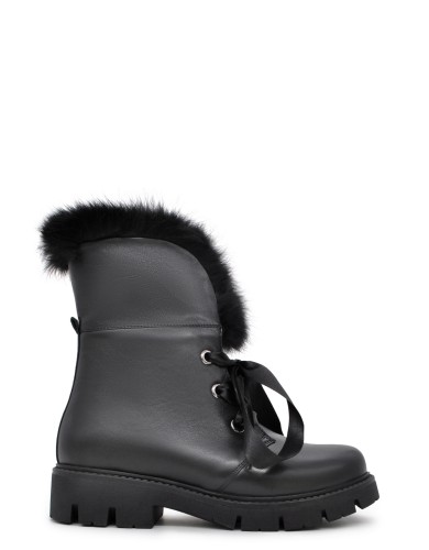 Чорні шкіряні  черевики зимові