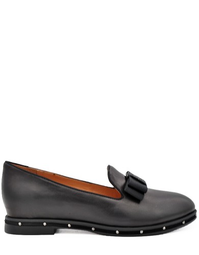 Черные кожаные демисезонные лоферы