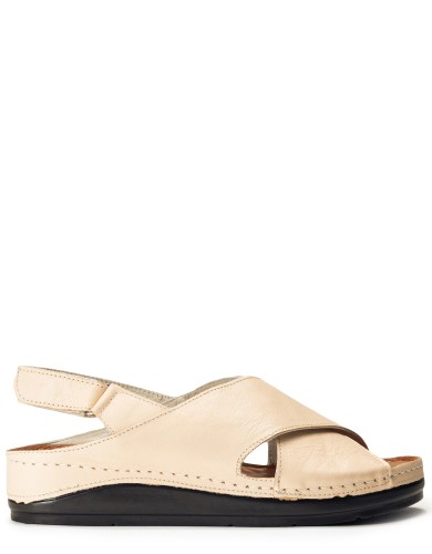 Бежевые кожаные сандалии