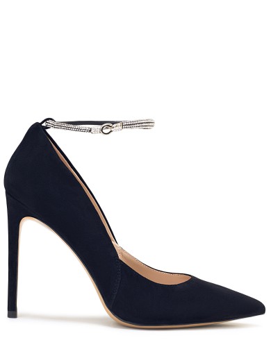 Черные замшевые демисезонные туфли на каблуке 