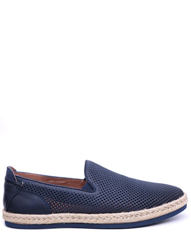 Черные кожаные летние слипоны