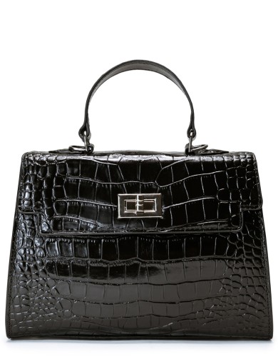 Черная лаковая маленькая женская сумка