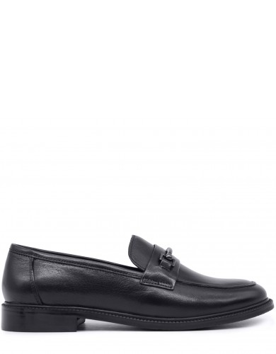 Чорні  шкіряні демісезонні  лофери